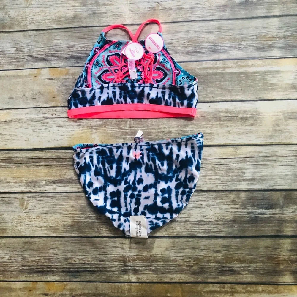 Justice NWT 2 piece reversible bathing suit!